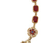 Dolce & Gabbana Gold Brass Mama Mary Crystal Pearl Embellished Necklace