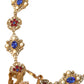 Dolce & Gabbana Gold Brass Mama Mary Crystal Pearl Embellished Necklace