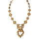 Dolce & Gabbana Gold Brass Mama Mary Crystal Pearl Embellished Necklace