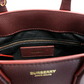 Burberry Banner Small Mahogany Red Leather Tote Crossbody Bag Purse