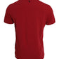 Dolce & Gabbana Red Logo Embroidery Cotton Crew Neck T-shirt