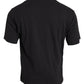 Dolce & Gabbana Black Printed Pocket Cotton Crewneck T-shirt