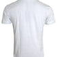 Dolce & Gabbana White Logo Patch Cotton Crew Neck T-shirt