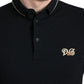 Dolce & Gabbana Black Logo Collared Short Sleeves Polo T-shirt