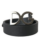 Dolce & Gabbana Black Leather Silver Logo Metal Buckle Belt