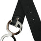 Dolce & Gabbana Black Leather Silver Logo Metal Buckle Belt