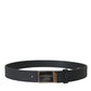 Dolce & Gabbana Black Leather Silver Logo Metal Buckle Belt