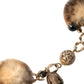 Dolce & Gabbana Gold Brass Leopard Fur Pearl Collier Chain Belt