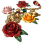 Dolce & Gabbana Gold Brass Multicolor Crystal Rose Ball Chain Bracelet