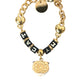 Dolce & Gabbana Gold Tone Brass Chain MY CAT Heart Bracelet