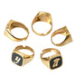 Dolce & Gabbana Gold Brass ROYAL Enamel Set of 5 Ring