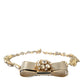 Dolce & Gabbana Gold Brass Clear Crystal Bow Chain Choker Necklace