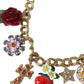 Dolce & Gabbana Gold Chain Rose Cross Strawberry Star Pendant Necklace