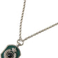 Dolce & Gabbana Silver Tone Brass Chain Tag Bead Crown Pendant Necklace