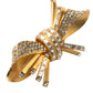 Dolce & Gabbana Gold Tone Brass Bow Crystal Women Hair Clip