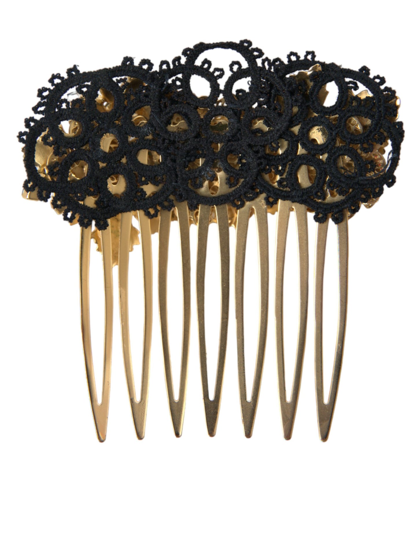 Dolce & Gabbana Gold Brass Crystal Lady Bug Women Hair Comb