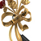 Dolce & Gabbana Gold Tone Brass Rose Crystal Women Hair Clip