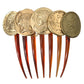 Dolce & Gabbana Gold Tone Brass Coins Plastic Women Hair Comb