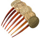 Dolce & Gabbana Gold Tone Brass Coins Plastic Women Hair Comb