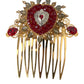 Dolce & Gabbana Gold Brass Crystal Heart Women Hair Comb