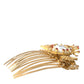 Dolce & Gabbana Gold Brass Crystal Heart Women Hair Comb