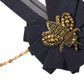 Dolce & Gabbana Gold Brass Crystal Bee Men Brooch Lapel Pin