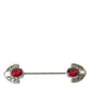 Dolce & Gabbana 925 Sterling Silver Crystals Pin Collar Brooch