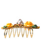 Dolce & Gabbana Gold Brass Crystal Leopard Floral Hair Comb