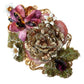 Dolce & Gabbana Gold Brass Floral Crystal Sequined Hair Clip