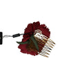 Dolce & Gabbana Red Silk Floral Gold Brass Women Hair Comb