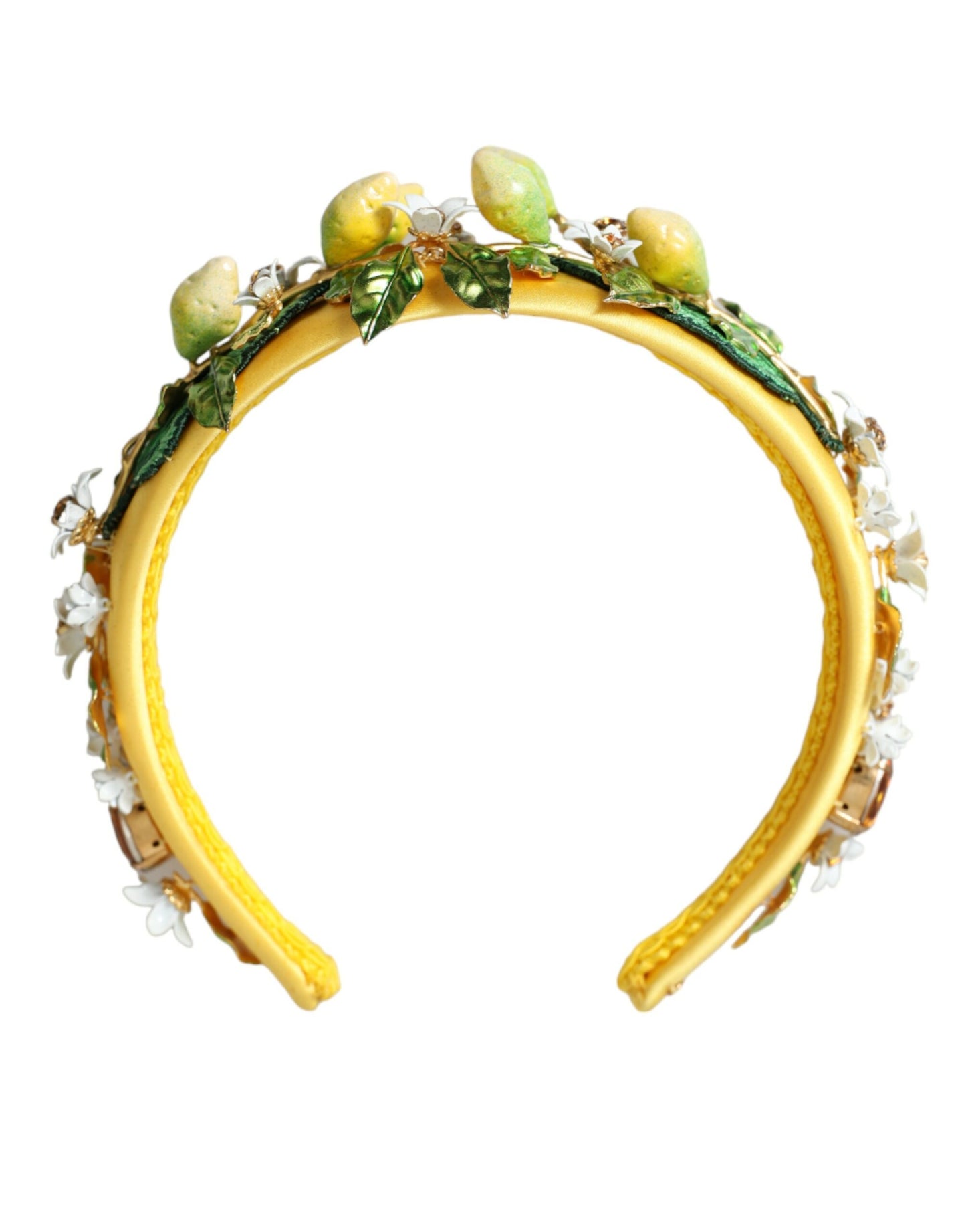 Dolce & Gabbana Yellow Lemon Daisy Crystal Women Hairband Diadem