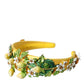 Dolce & Gabbana Yellow Lemon Daisy Crystal Women Hairband Diadem