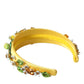 Dolce & Gabbana Yellow Lemon Daisy Crystal Women Hairband Diadem