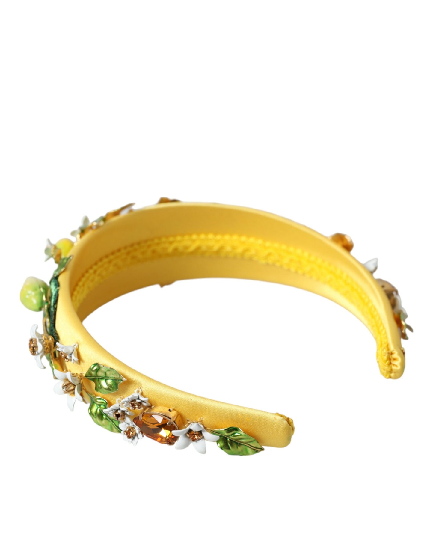 Dolce & Gabbana Yellow Lemon Daisy Crystal Women Hairband Diadem