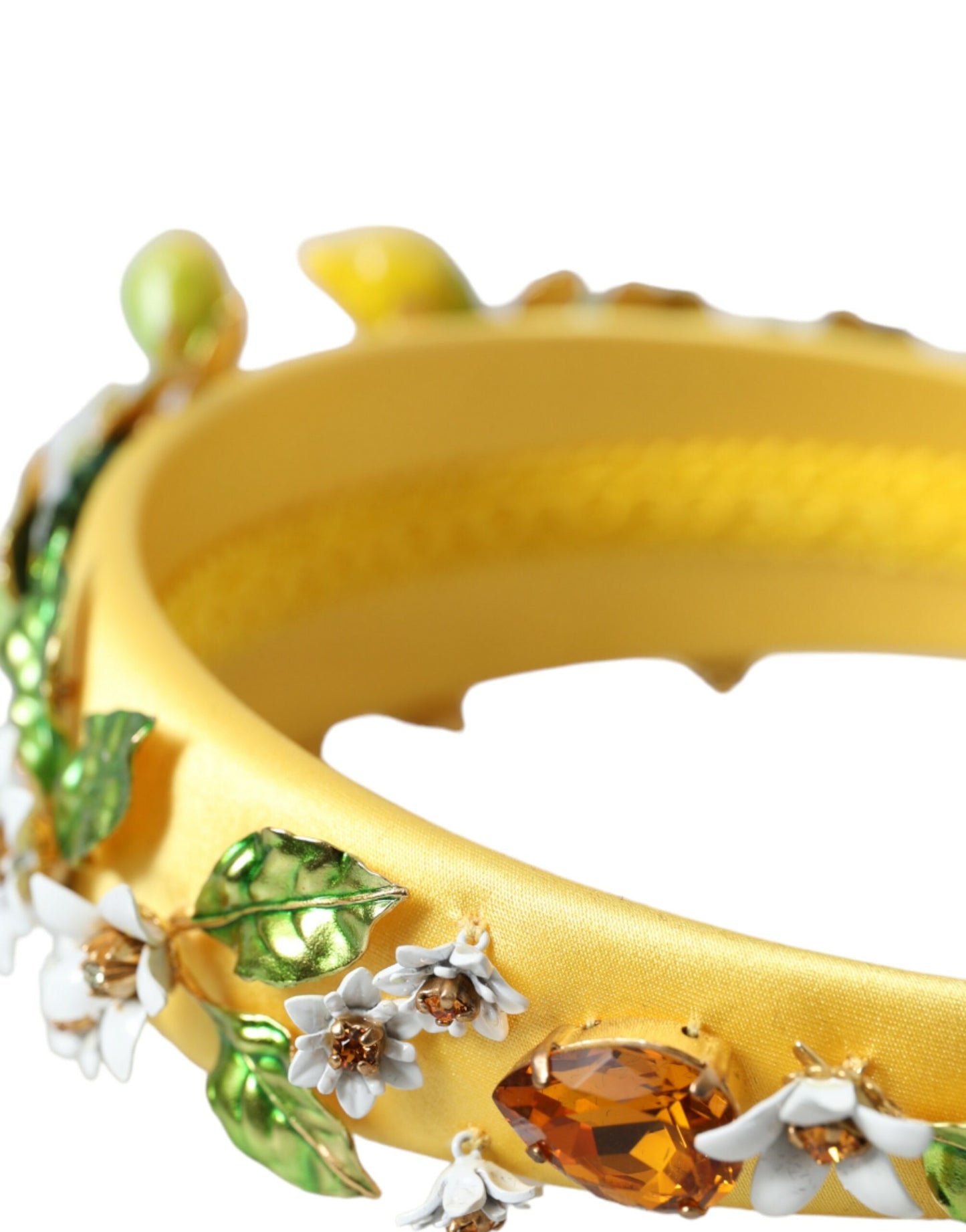 Dolce & Gabbana Yellow Lemon Daisy Crystal Women Hairband Diadem