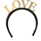 Dolce & Gabbana Black Gold Brass LOVE Crown Tiara Women Hairband Diadem