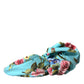 Dolce & Gabbana Turquoise Floral Applique Silk Women Headband Diadem