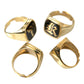 Dolce & Gabbana Gold Brass KING Enamel Set of 4 Ring