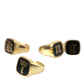 Dolce & Gabbana Gold Brass KING Enamel Set of 4 Ring