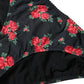 Dolce & Gabbana Black Red Roses Two Piece Swimwear Bikini