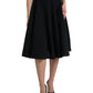 Dolce & Gabbana Black High Waist A-line Knee Length Skirt