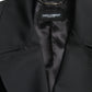 Dolce & Gabbana Black Double Breasted Trench Coat Jacket