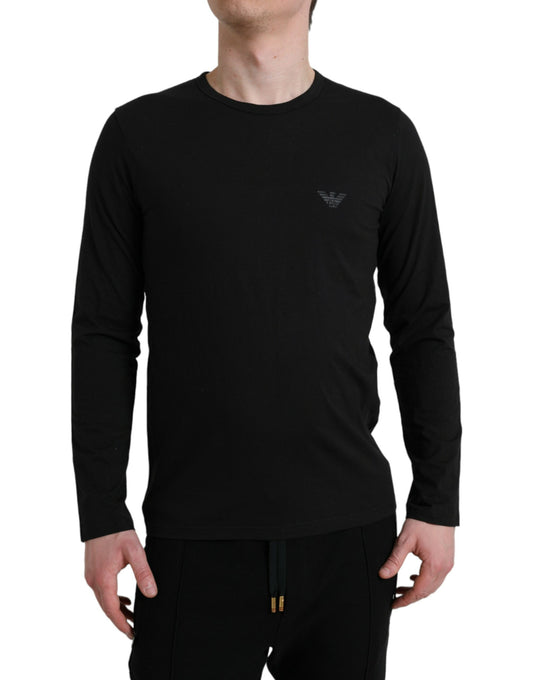 Emporio Armani Black Logo Long Sleeves Underwear Pullover Sweater