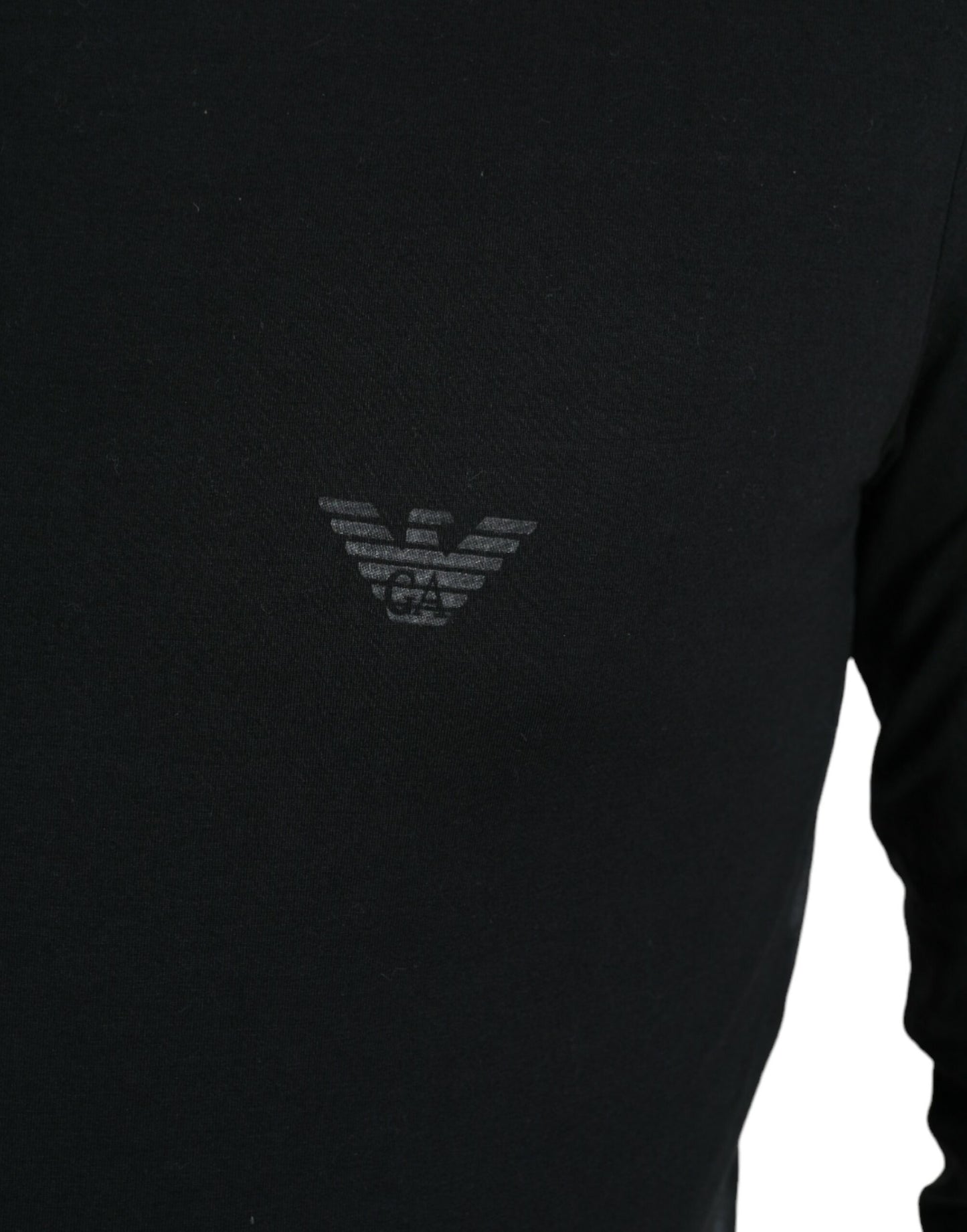 Emporio Armani Black Logo Long Sleeves Underwear Pullover Sweater