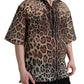 Dolce & Gabbana Brown Leopard Button Down Casual Shirt