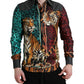 Dolce & Gabbana Multicolor Tiger Button Down Casual Shirt