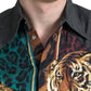 Dolce & Gabbana Multicolor Tiger Button Down Casual Shirt