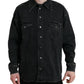 Dolce & Gabbana Black Cotton Long Sleeve Denim Casual Shirt