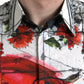 Dolce & Gabbana Slim Fit Floral Bull Cotton Dress Shirt