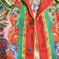 Dolce & Gabbana Multicolor Patterned Button Down Casual Shirt